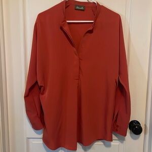 Maude Perfect Fall Orange Blouse. Size medium